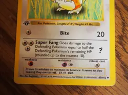 Pokemon 1999 1st Edition Shadowless Base Raticate uncommon card - Image 4