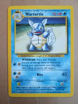 Wartortle - 42/102 - Uncommon WOTC TCG—Base Set Pokemon Card - Image 1