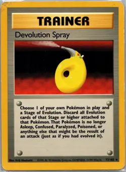 Devolution Spray 72/102 Rare Base Set Unlimited Pokemon Damaged - Image 1