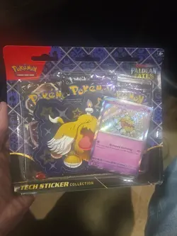Paldean Fates Tech Sticker Collection Greavard 3-Pack Blister Sealed Pokemon TCG - Image 1