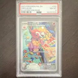 Pokemon PSA 8 2023 English SV02 Paldea Evolved Crocalor 202/193 Illus Rare Holo - Image 1