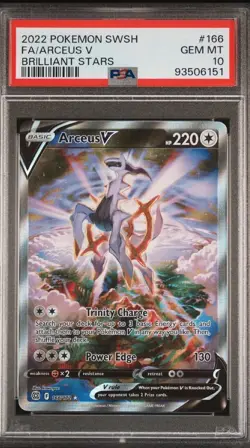 PSA 10 Arceus V 166/172 Brilliant Stars Pokemon Full Art Holo Ultra Rare - Image 1