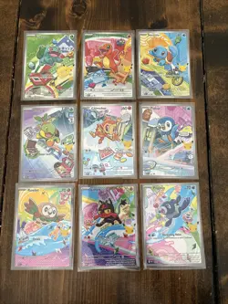 💫Pokemon First Partner Illustration Series 1 Collection- Complete Full Set Of 9 - Image 1
