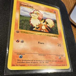 Pokemon TCG Growlithe 28/102 Base Set Shadowless 1st Ed 60HP - Image 2
