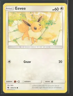 Eevee 155/214 Common Lost Thunder Pokemon Near Mint - Image 1