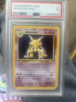 Pokemon Alakazam Base Set Holo Rare 1/102 PSA 7 1999 English - Image 1