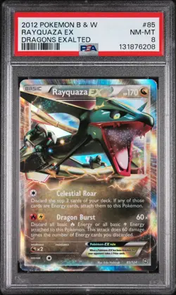 2012 Pokemon B&W Rayquaza EX #85 Dragons Exalted - PSA 8 - Image 4