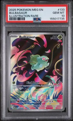 2025 POKEMON MEG EN-MEGA EVOLUTION ILLUSTRATION RARE #133 BULBASAUR PSA 10 - Image 1