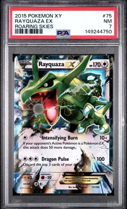 PSA 7 NM 2015 POKEMON XY ROARING SKIES #75 RAYQUAZA EX - Image 1