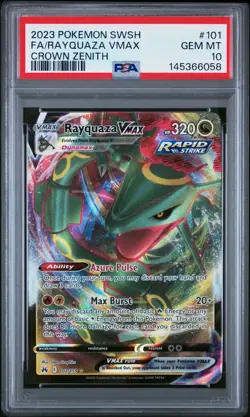 PSA MISLABEL *READ* | POKEMON CROWN ZENITH #102 FULL ART/RAYQUAZA VMAX PSA 10 - Image 1
