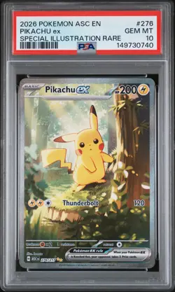 2026 POKEMON ASC EN-ASCENDED HEROES SPECIAL ILLUSTRATION RARE PIKACHU EX PSA 10 - Image 1