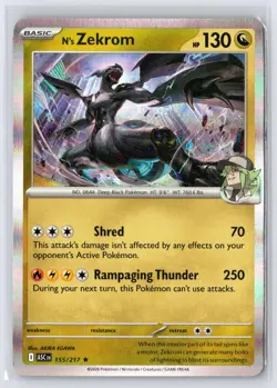 N's Zekrom 155/217 Rare Ascended Heroes Pokemon Holo Near Mint - Image 1