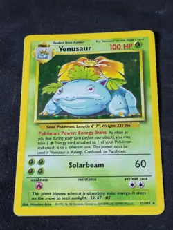 Pokemon TCG Venusaur Base Set Unlimited Holo Rare 15/102 MP - Image 4