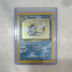 Pokemon TCG Vaporeon 12/64 Jungle Holo Rare 1999 - Image 1