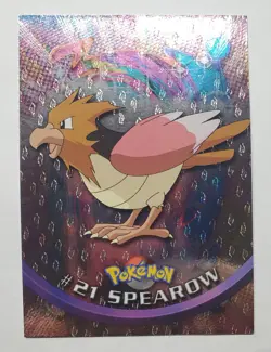 Topps 1999 Spearow #21 TV Animation Edition Rainbow Holo Pokemon Black Label NM - Image 1