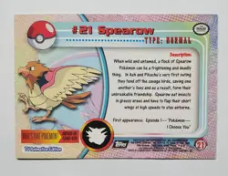 Topps 1999 Spearow #21 TV Animation Edition Rainbow Holo Pokemon Black Label NM - Image 3