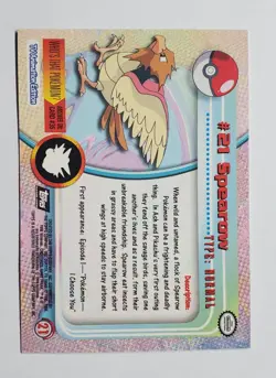 Topps 1999 Spearow #21 TV Animation Edition Rainbow Holo Pokemon Black Label NM - Image 4