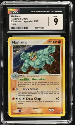 CGC 9 Machamp 2004 EX Hidden Legends #9/101 Holo Pokemon - Image 1