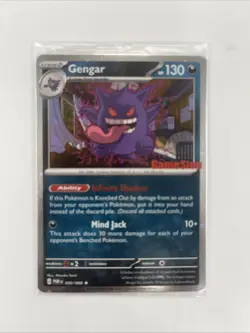 Pokemon TCG Gengar 050/088 Reverse Holo GAMESTOP PROMO air pocket left side - Image 1