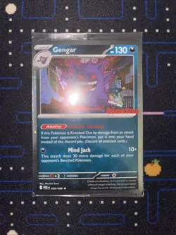 Pokemon TCG Gengar 050/088 Reverse Holo GAMESTOP PROMO air pocket left side - Image 2