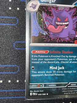 Pokemon TCG Gengar 050/088 Reverse Holo GAMESTOP PROMO air pocket left side - Image 3