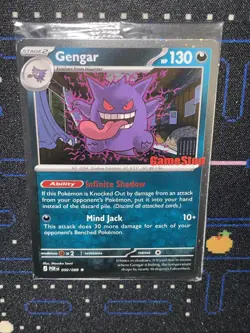 Pokemon TCG Gengar 050/088 Reverse Holo GAMESTOP PROMO air pocket left side - Image 5