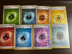 Pokemon TCG Terapagos Ex UPC 8 Cracked Ice Holo Energy Lot Complete Set NM - Image 1