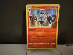2022 Pokemon Chandelure 033 Trick or Trade Rebel Clash Holo Rare Card NM+ - Image 1