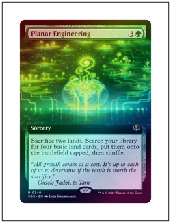 1x Planar Engineering, Extended Art Foil, Secrets of Strixhaven, Magic MTG NM - Image 1