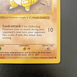 Sandshrew 62/102 1st Edition Shadowless Base Set Regular NM - Pokemon Card - Image 4