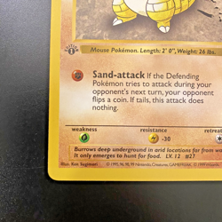 Sandshrew 62/102 1st Edition Shadowless Base Set Regular NM - Pokemon Card - Image 5