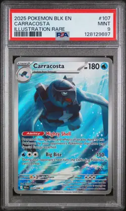 Carracosta Illustration Rare Pokemon Blk En-Black Bolt 107 NM PSA 9 - Image 1