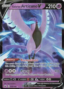 Galarian Articuno V 058/198 Holo Rare V Chilling Reign Pokemon Near Mint - Image 1