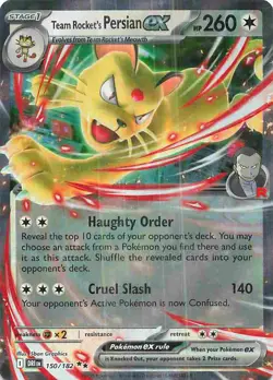 Team Rocket's Persian ex 150/182 Double Rare Destined Rivals Pokemon Holo NM - Image 1