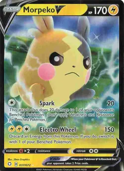Morpeko V 037/072 Holo Rare V Shining Fates Pokemon Near Mint - Image 1