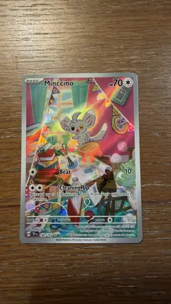 Pokemon TCG Minccino 182/162 SV05 Temporal Forces Illustration Rare Holo 70 HP … - Image 1