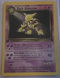 99-2000 Pokemon TCG Team Rocket 1st Edition Dark Alakazam #18/82 EX-NM - Image 1