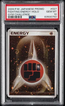 2009 POKEMON JPN PROMO GYM CHALLENGE #027 FIGHTING ENERGY-HOLO PSA 10 - Image 1