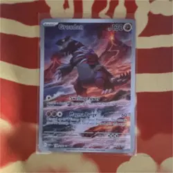Pokemon TCG Groudon Holo Illustration Rare 199/182 SV04 Paradox Rift - Image 1