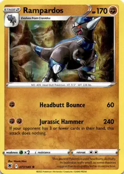 RAMPARDOS 077/189 HOLO R ASTRAL RADIANCE POKEMON HOLO MP - Image 1