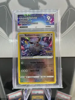 Radiant Eevee SWSH230 Holo Rare Pokemon Go MINT ACE 9 Ace label - Image 1