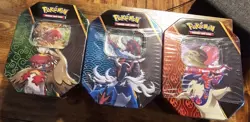 Pokemon TCG: Divergent Powers Tins Set of 3 Sealed: Decidueye Samurot Typhlosion - Image 1