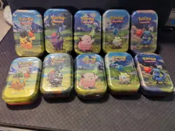 Pokemon Ascended Hero Mini Tins Sealed With Open Display - 10 Tins - 2 Art Sets - Image 2