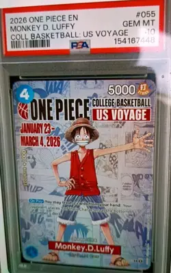 PSA 10 LUFFY P-055 ONE PIECE COLLEGE CARD TEE & POSTER VOYAGE PROMO CAR ENGLISH - Image 2