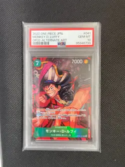 PSA10 Monkey D. Luffy OP02-041 R Japanese Foil One Piece TCG - Image 1