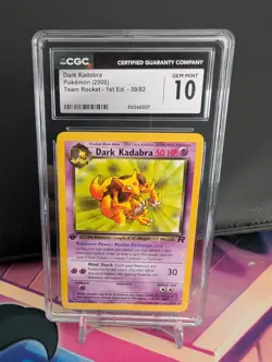 CGC 10 Dark Kadabra 1st Edition Team Rocket 2000 Pokemon Card #39 - Image 1