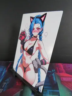 Jinx League of Legends Custom Art Card NM Video Game Waifu Collectible - Image 2