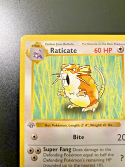 Raticate 40/102 1st Edition Shadowless Base Set NM Light Stamp - Pokemon Card - Image 2