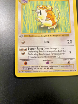 Raticate 40/102 1st Edition Shadowless Base Set NM Light Stamp - Pokemon Card - Image 5