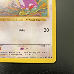 Rattata 61/102 1st Edition Shadowless Base Set Regular NM - Pokemon Card - Image 4
